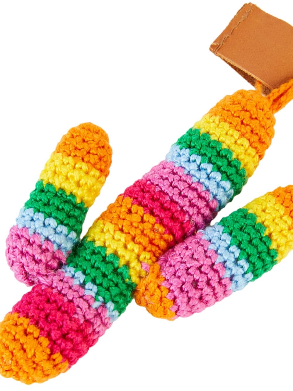Shop Mira Mikati Cactus Crochet-knit Key Chain In Orange