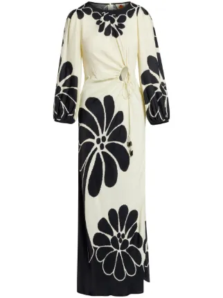 chinese dress ladies Farm Rio Golden Foliage One-Shoulder Maxi Dress