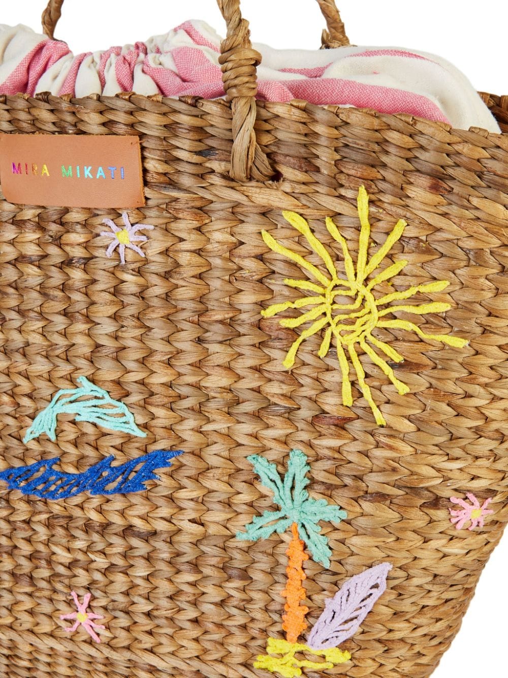 Shop Mira Mikati Embroidered Beach Bag In Neutrals