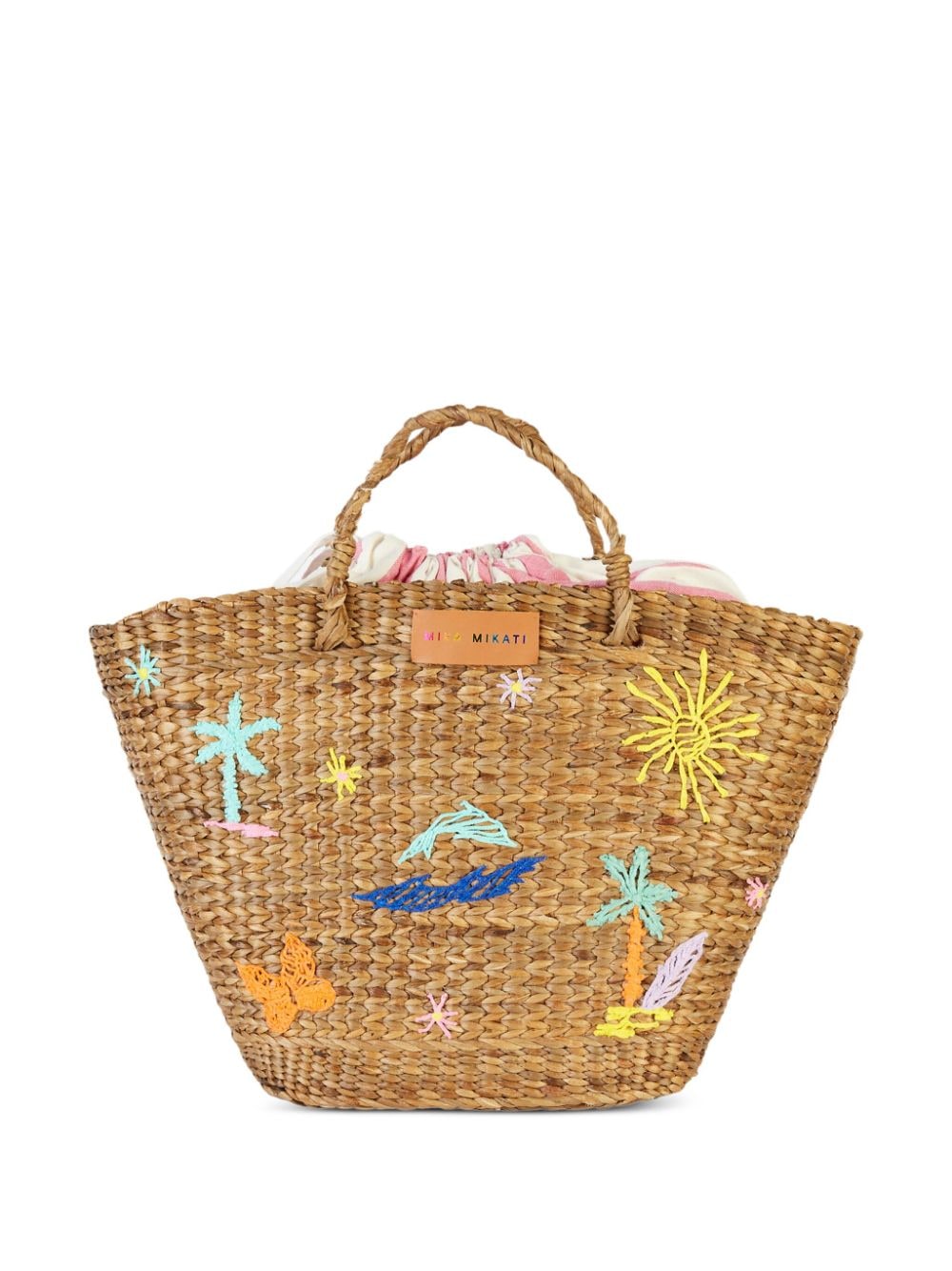Mira Mikati embroidered beach bag - Nude