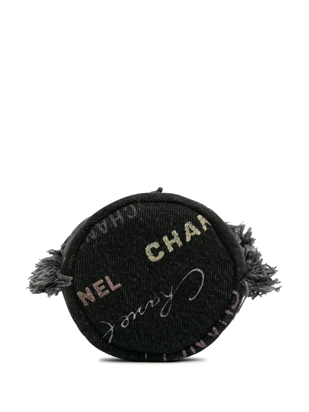 Pre-owned Chanel 2021 Mini Denim Mood With Chain Bucket Bag In Black