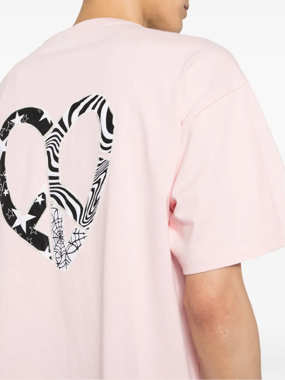 FIVE CM Katoenen T-shirt met hartpatch Roze