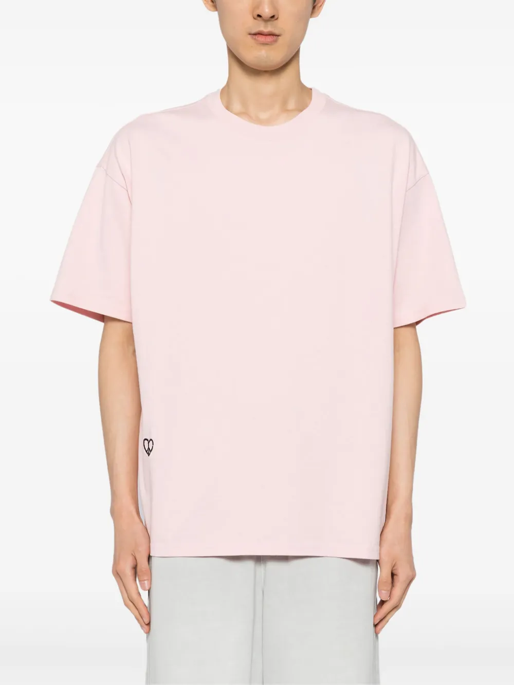 FIVE CM Katoenen T-shirt met hartpatch Roze