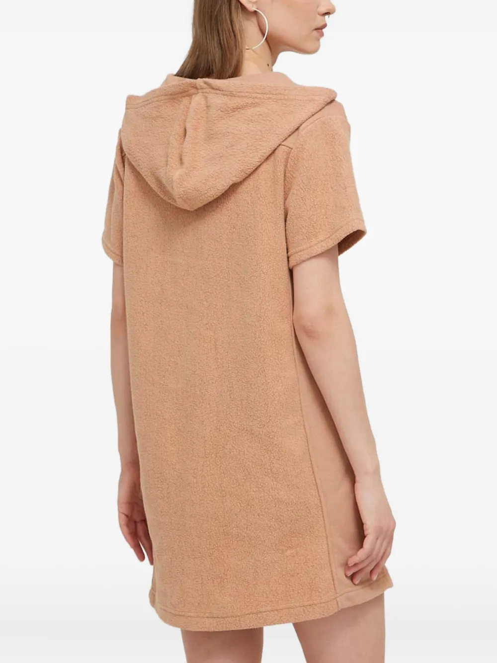 Ugg Hooded Lace-up Mini Dress In Neutral