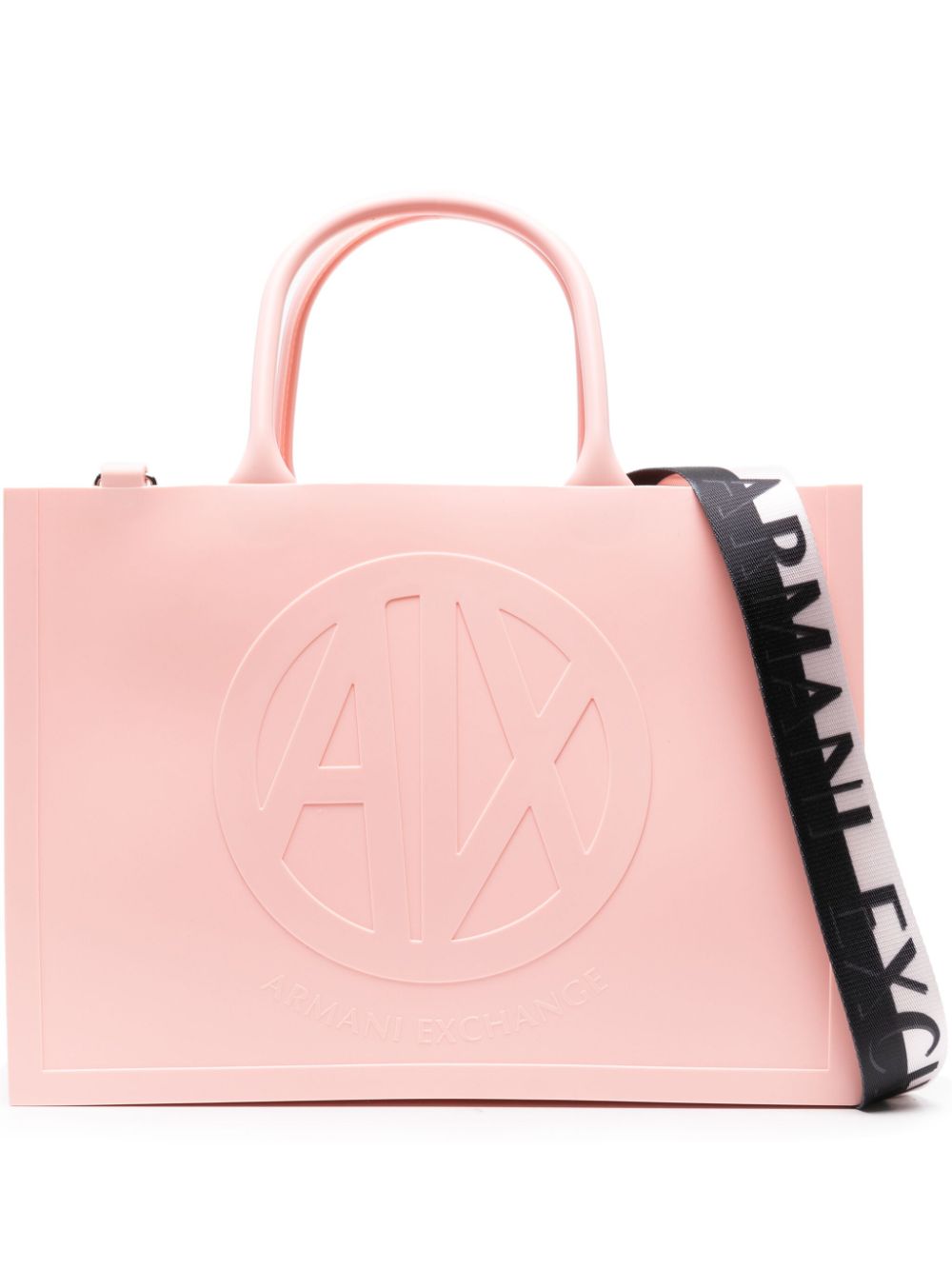 Armani Exchange Large Logo-embossed Tote Bag In Pink