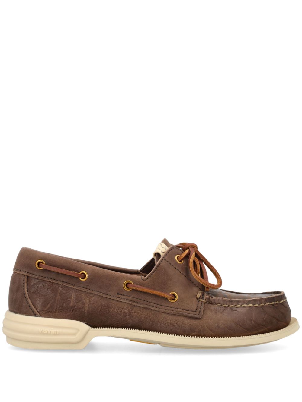 Shop Visvim Americana Leather Lace-up Shoes In Brown