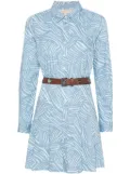 Michael Michael Kors zebra-print poplin mini dress - Blue