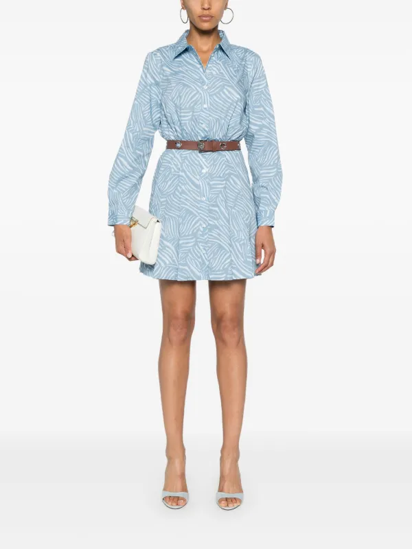 Michael Michael Kors zebra-print Poplin Mini Dress Blue FARFETCH IN
