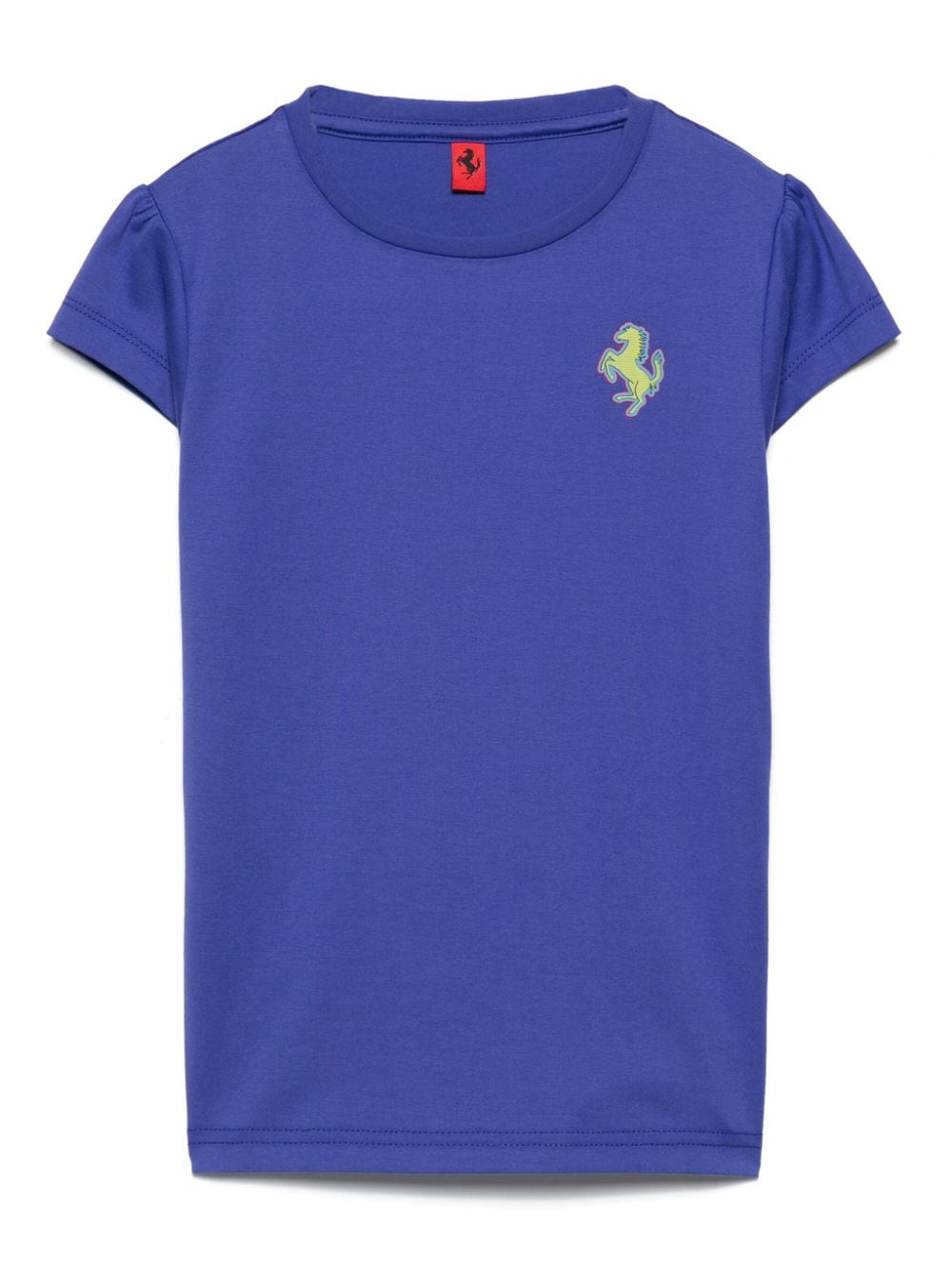 Ferrari Kids' Raised Logo-detail Cotton T-shirt In Blue