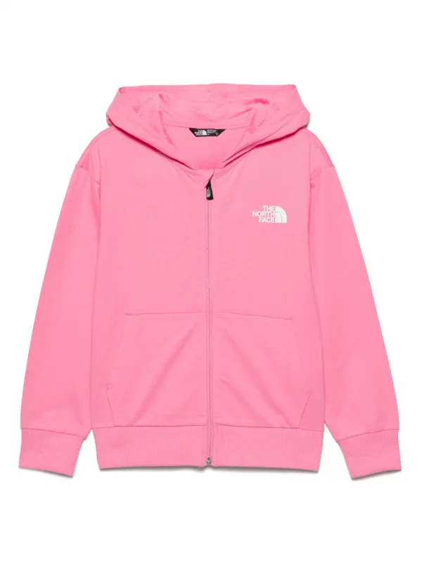 Pink north face hoodie deals