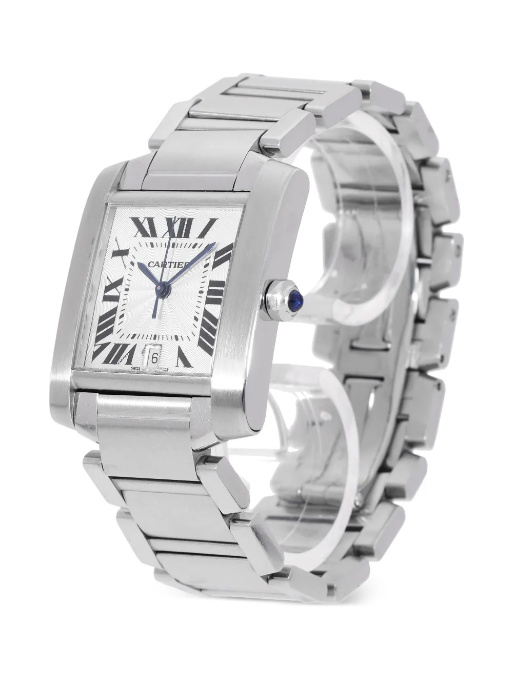 Pre-owned Cartier Tank Française 29mm In 白色