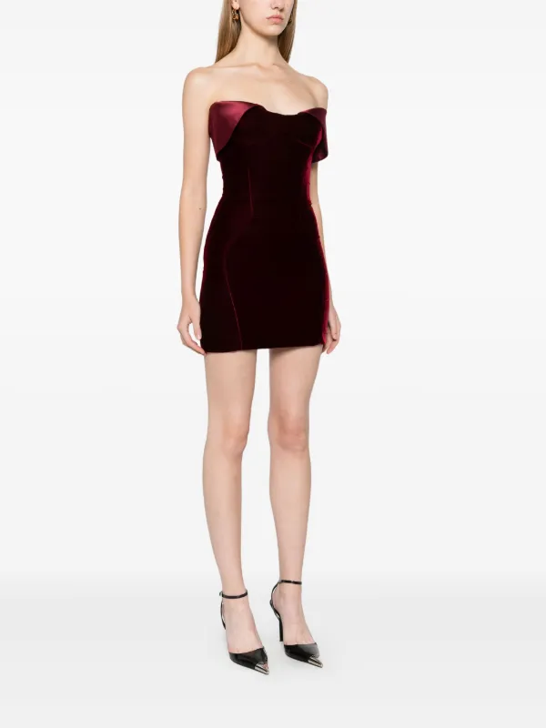 Mugler Velvet Mini Dress | Red