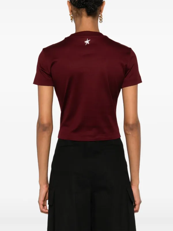 Mugler piercing-detail T-shirt | Red | FARFETCH