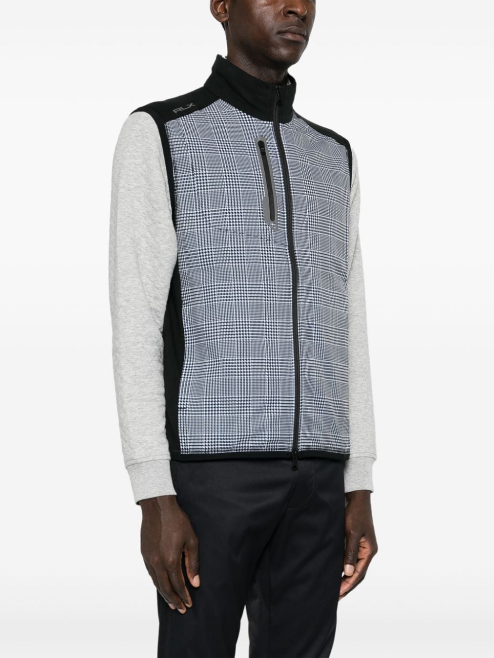 Shop Ralph Lauren Logo-print Houndstooth Gilet In Black