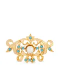 Susan Caplan Vintage 1980s Rediscovered faux-pearl embellished brooch - Gold