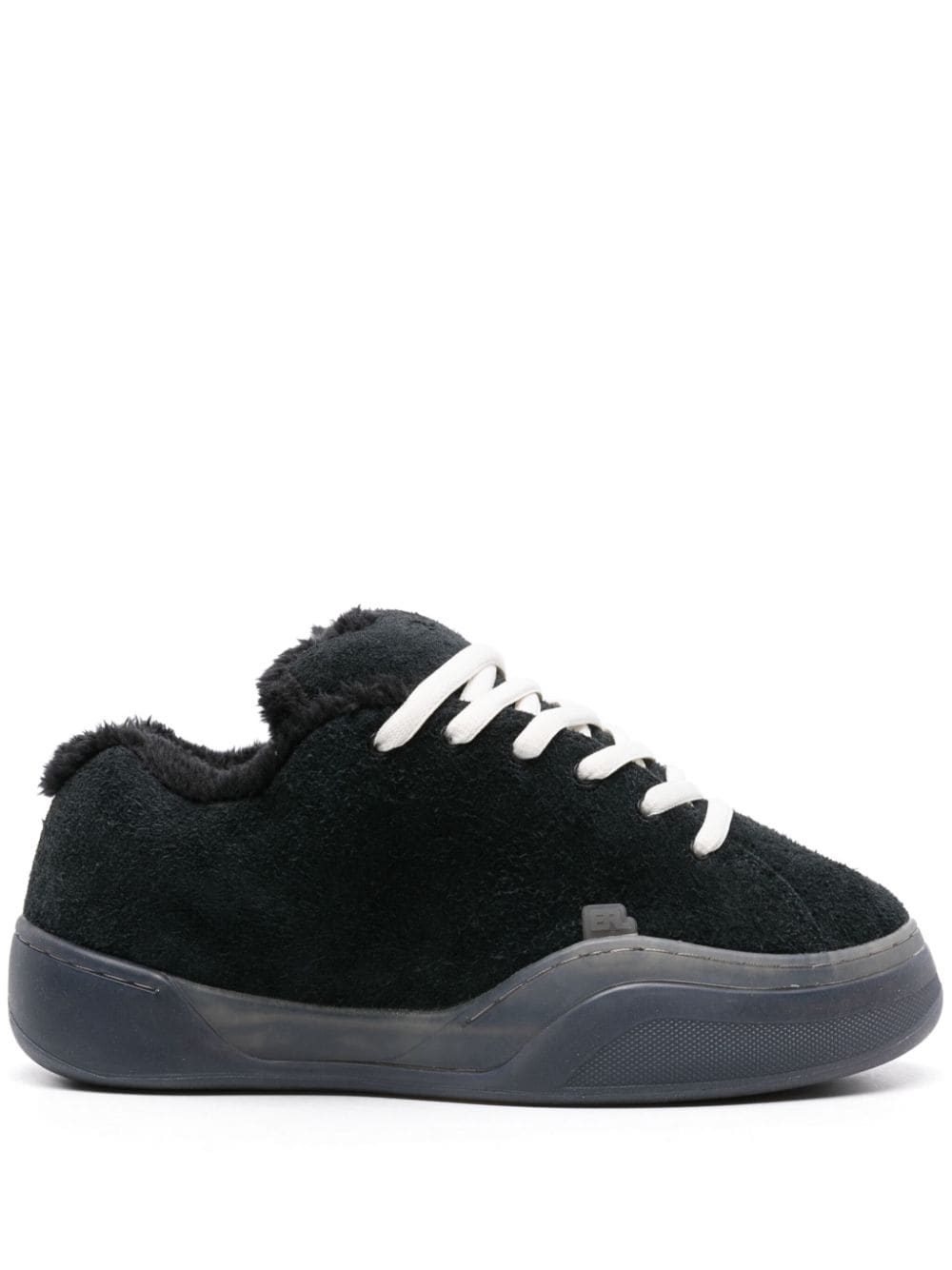 Shop Erl Vamp Skate Suede Sneakers In Black