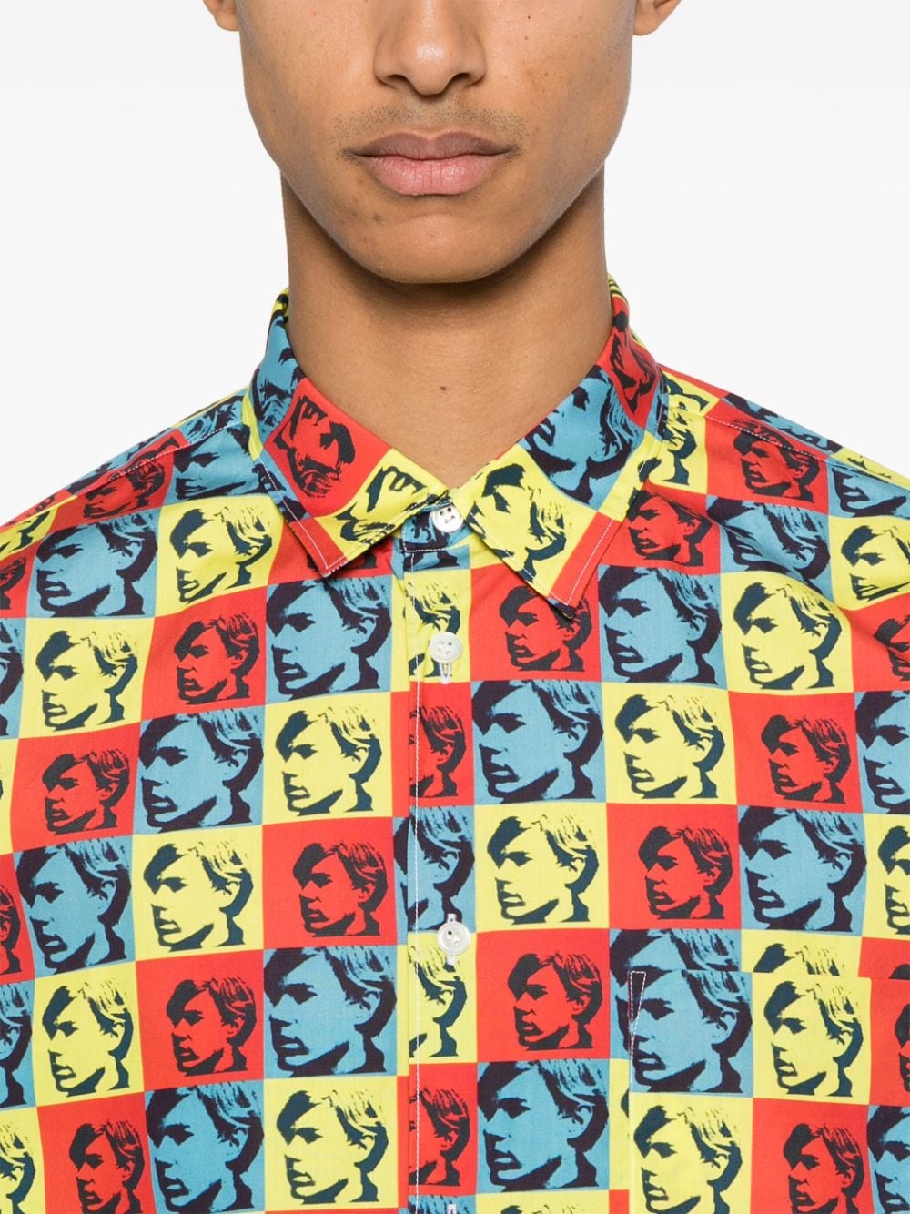 Shop Comme Des Garçons Shirt X Andy Warhol Cotton Shirt In Red
