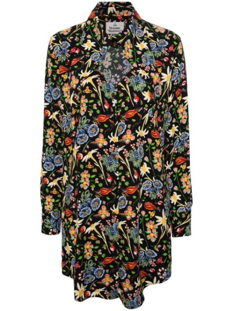 Vivienne Westwood Heart floral-print shirt minidress