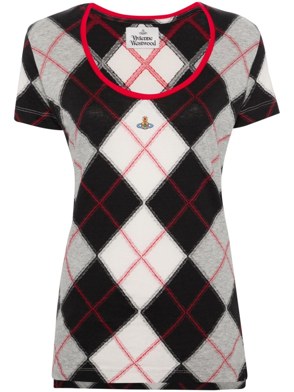 Vivienne Westwood Lollo Argyle-pattern T-shirt Grijs