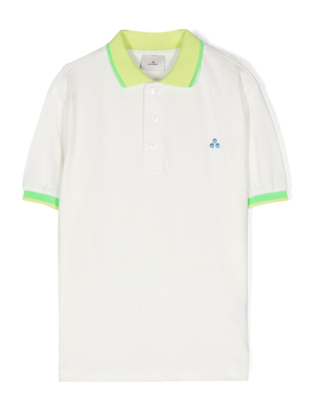 Peuterey Kids' Embroidered-logo Piqué Polo Shirt In White