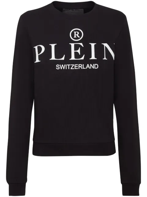 Philipp Plein سويت شيرت 'أيكونيك بلاين' بأكمام طويلة ورقبة مقفولة