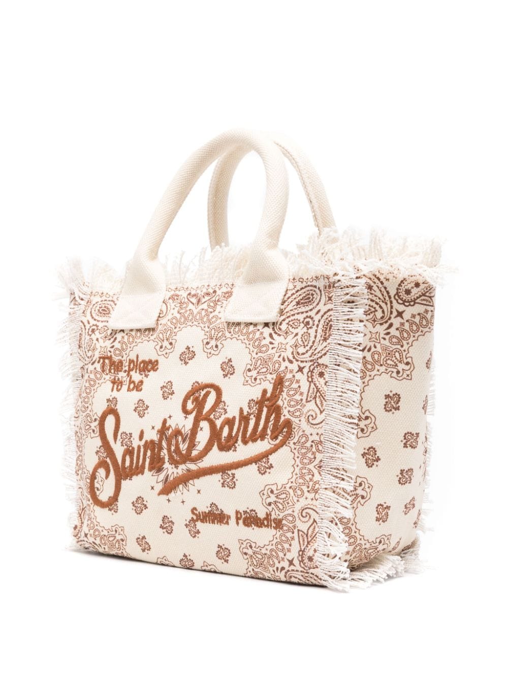 MC2 Saint Barth Colette strandtas met bandanaprint - Beige