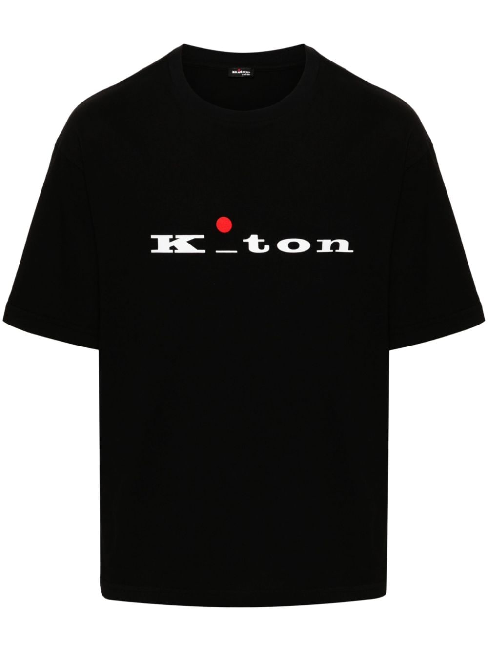 Kiton Logo-print Cotton T-shirt In Black