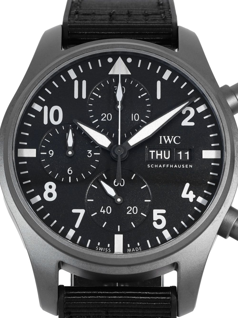 IWC Schaffhausen 2022 pre-owned Pilot's Top Gun horloge 41 mm - Zwart