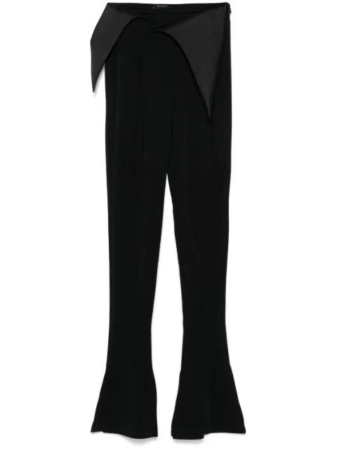 Mugler satin-waistband flared trousers