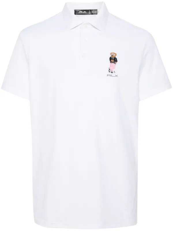 RLX Ralph Lauren Polo Bear embroidered Polo Shirt White FARFETCH ID