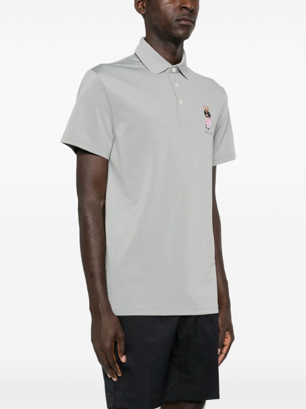 Shop Ralph Lauren Polo Bear-embroidered Polo Shirt In Grey