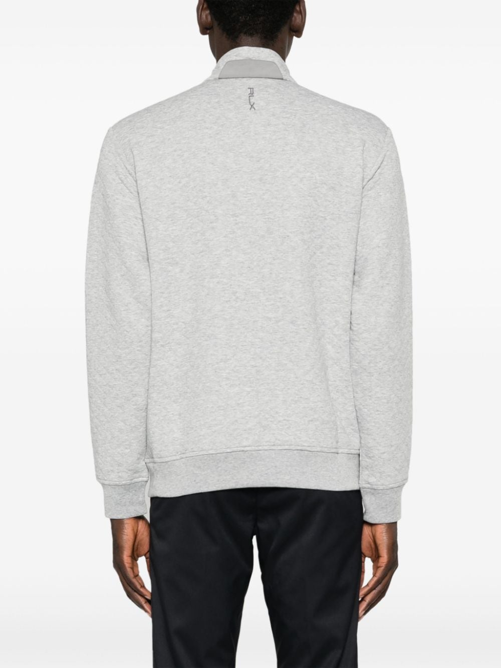 Shop Ralph Lauren Logo-embroidered Half-zipped Sweatshirt In Grey