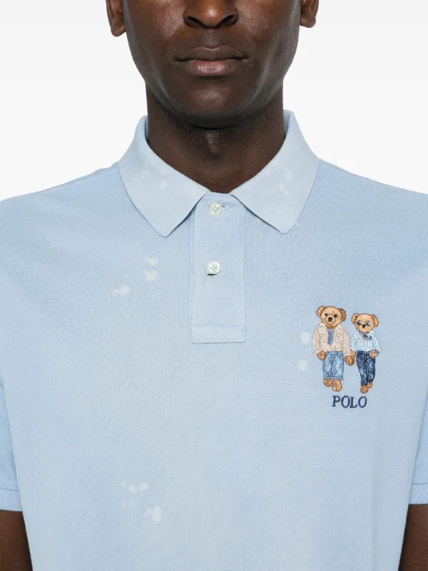 Polo Ralph Lauren Polo Bear-embroidered Polo Shirt | Blue Polo Ralph Lauren Polo Bear-embroidered Polo Shirt | Blue