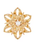 Susan Caplan Vintage 1990s Rediscovered faux-pearl embellished brooch - Gold