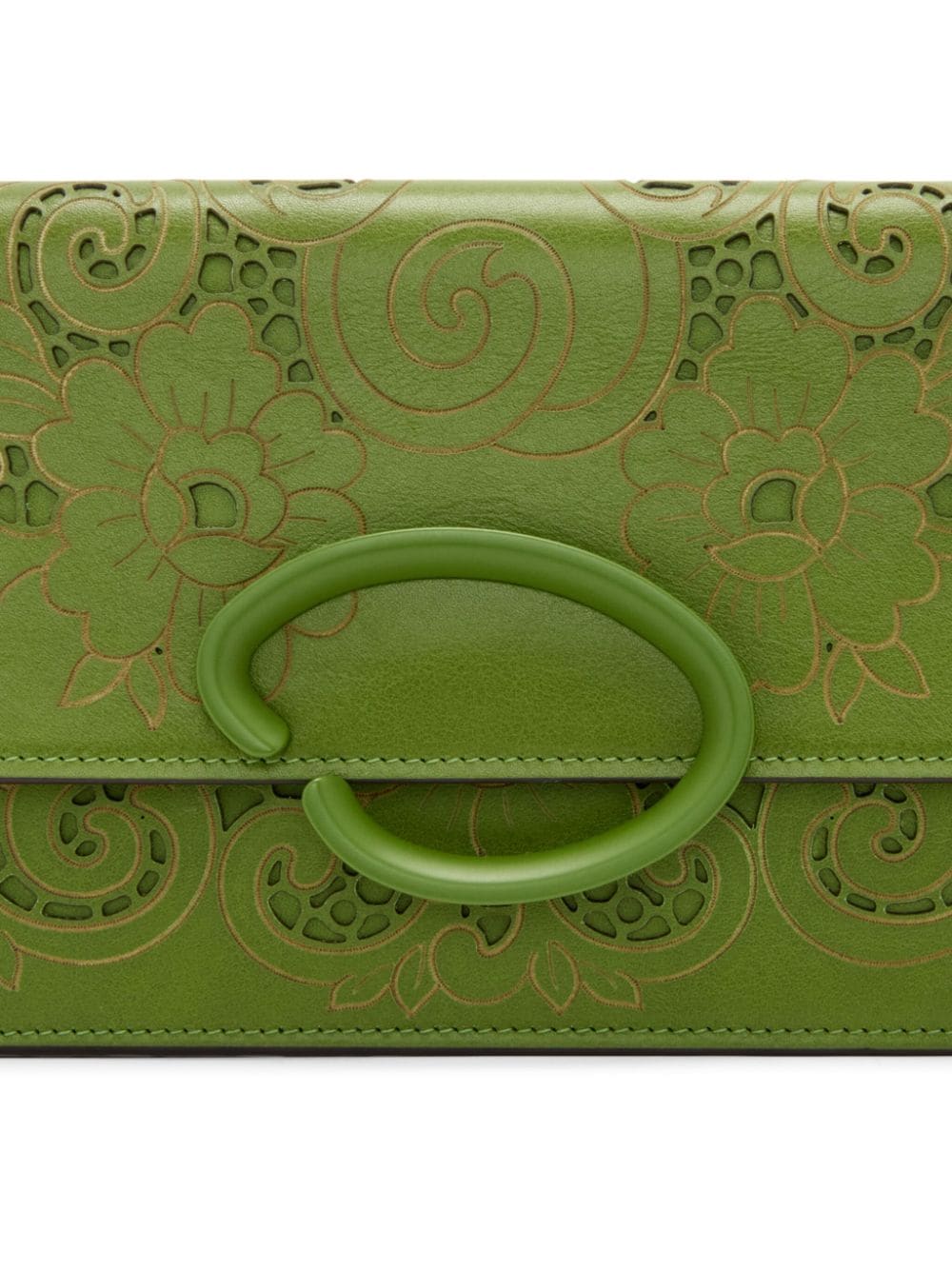 Oscar de la Renta Leren crossbodytas Groen