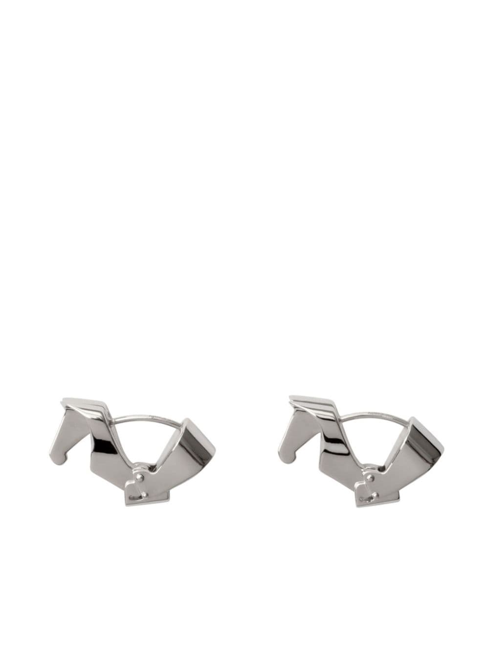 Burberry Horse Polished-finish Hoop Earrings In Silver