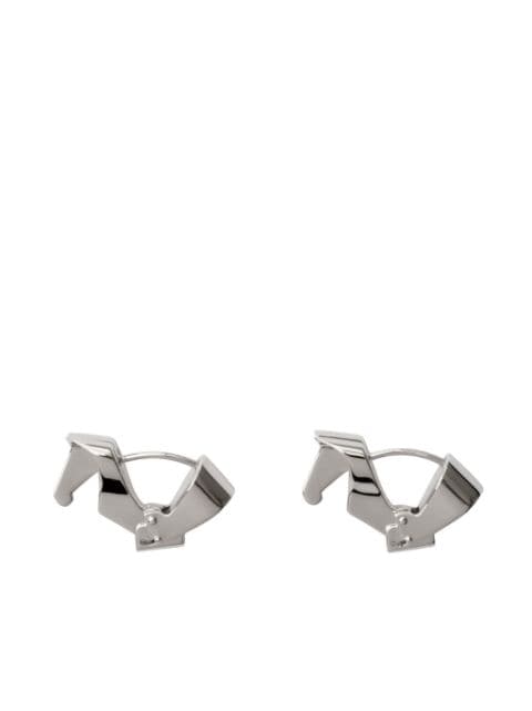 Burberry Horse polished-finish hoop earrings