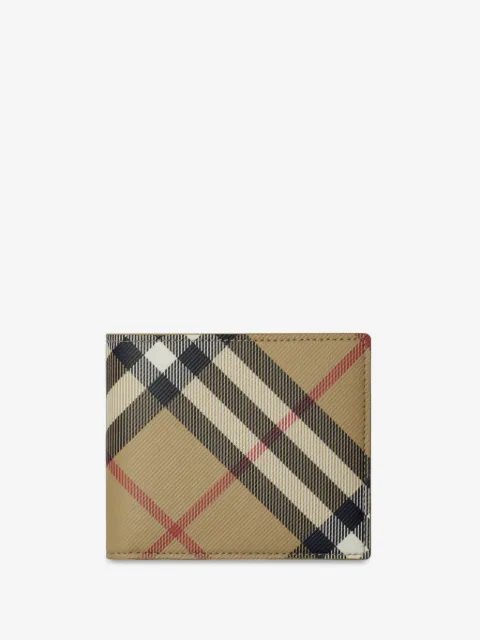 Burberry محفظة كاروهات ثنائية الطي