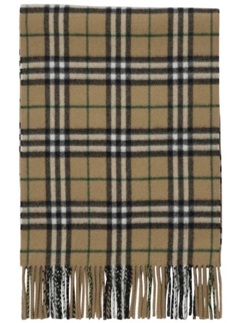 Burberry check-print fringed cashmere scarf Women