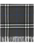 Burberry check-print fringed cashmere scarf - Grey