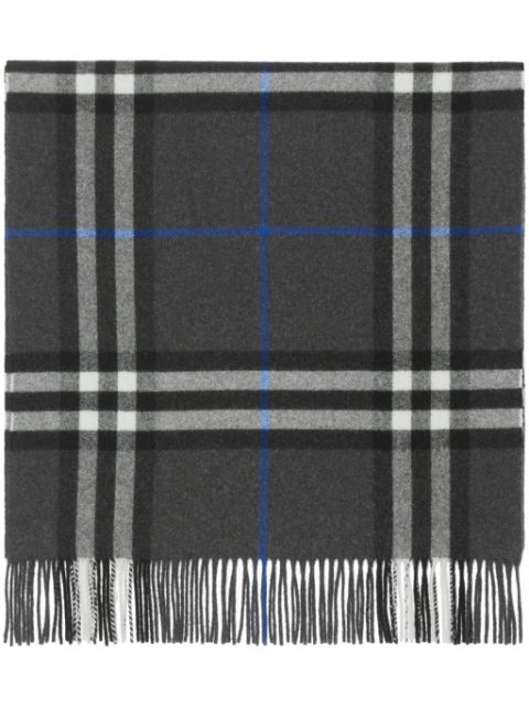 Burberry check-print fringed cashmere scarf Men