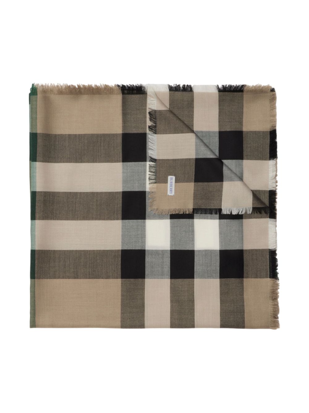 Shop Burberry Raw-cut Checked Scarf In Neutrals