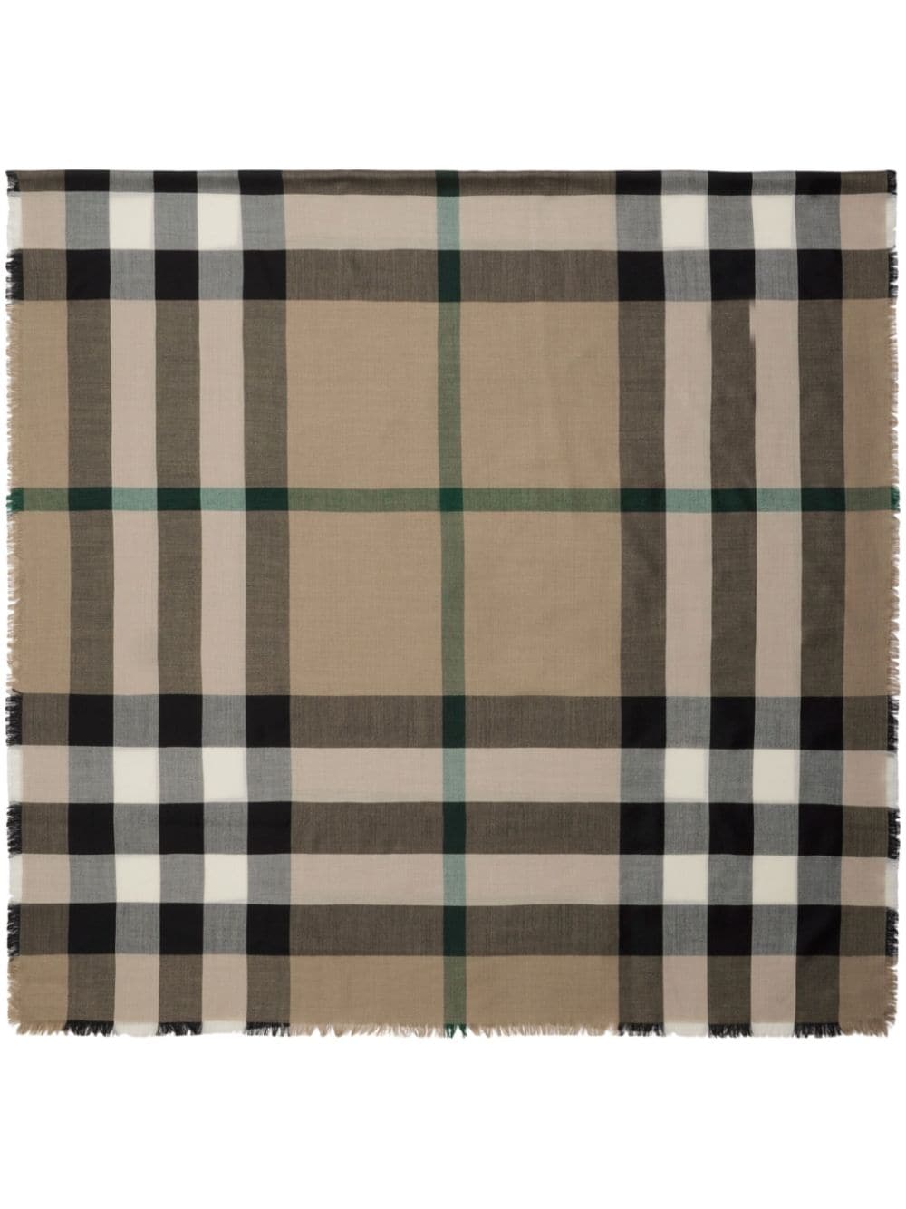 Burberry Raw-cut Checked Scarf In Neutrals