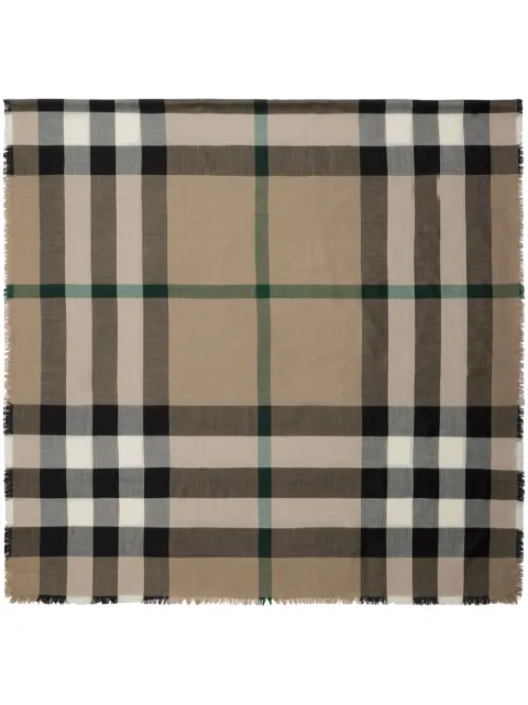 Burberry raw-cut checked scarf Men