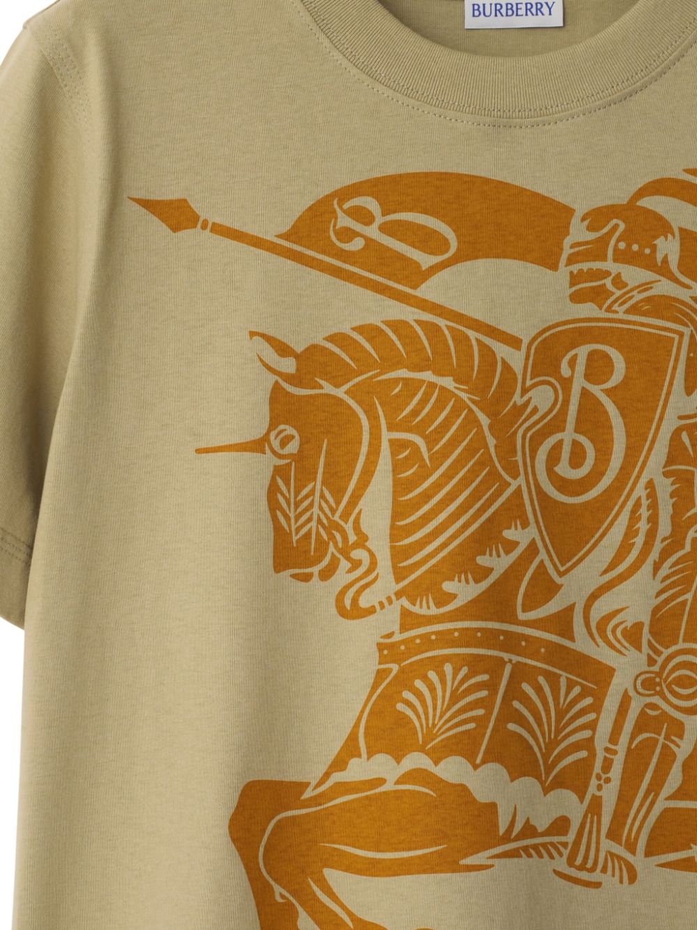 Shop Burberry Equestrian Knight-print Crew-neck T-shirt In Neutrals