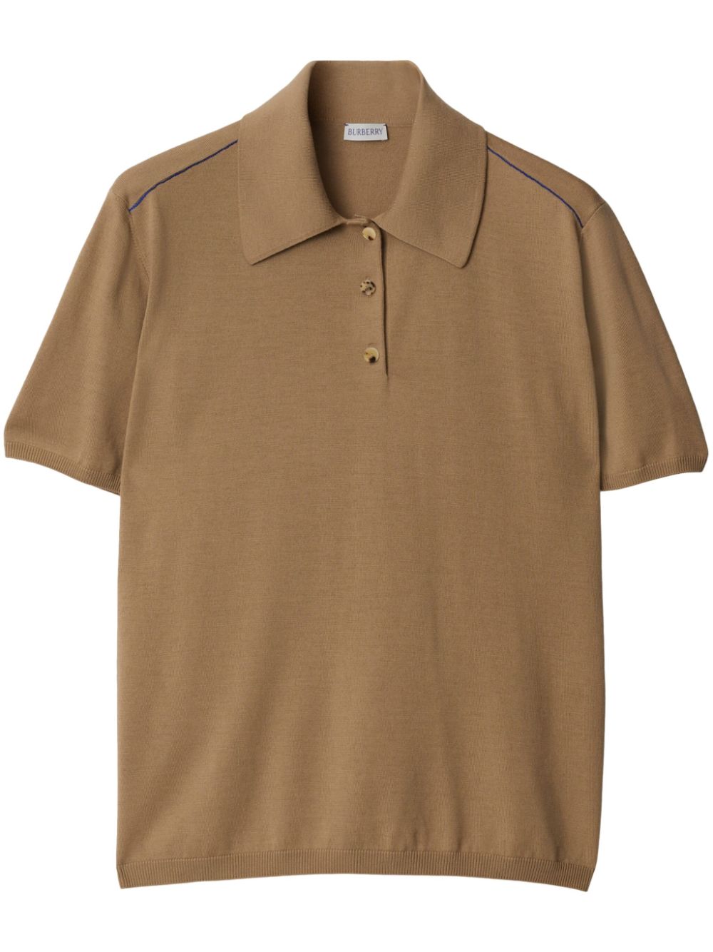 Burberry Short-sleeve Wool Polo Shirt In Brown