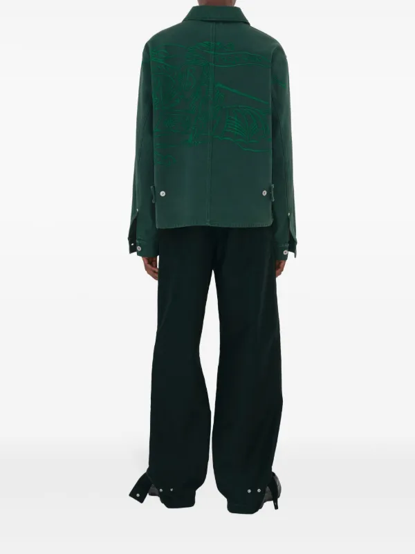 ジャケット BURBERRY Embroidered Cotton Jacket Burberry EKD-embroidered Cotton Jacket | Green | FARFETCH