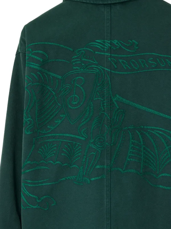 Burberry EKD-embroidered Cotton Jacket | Green | FARFETCH