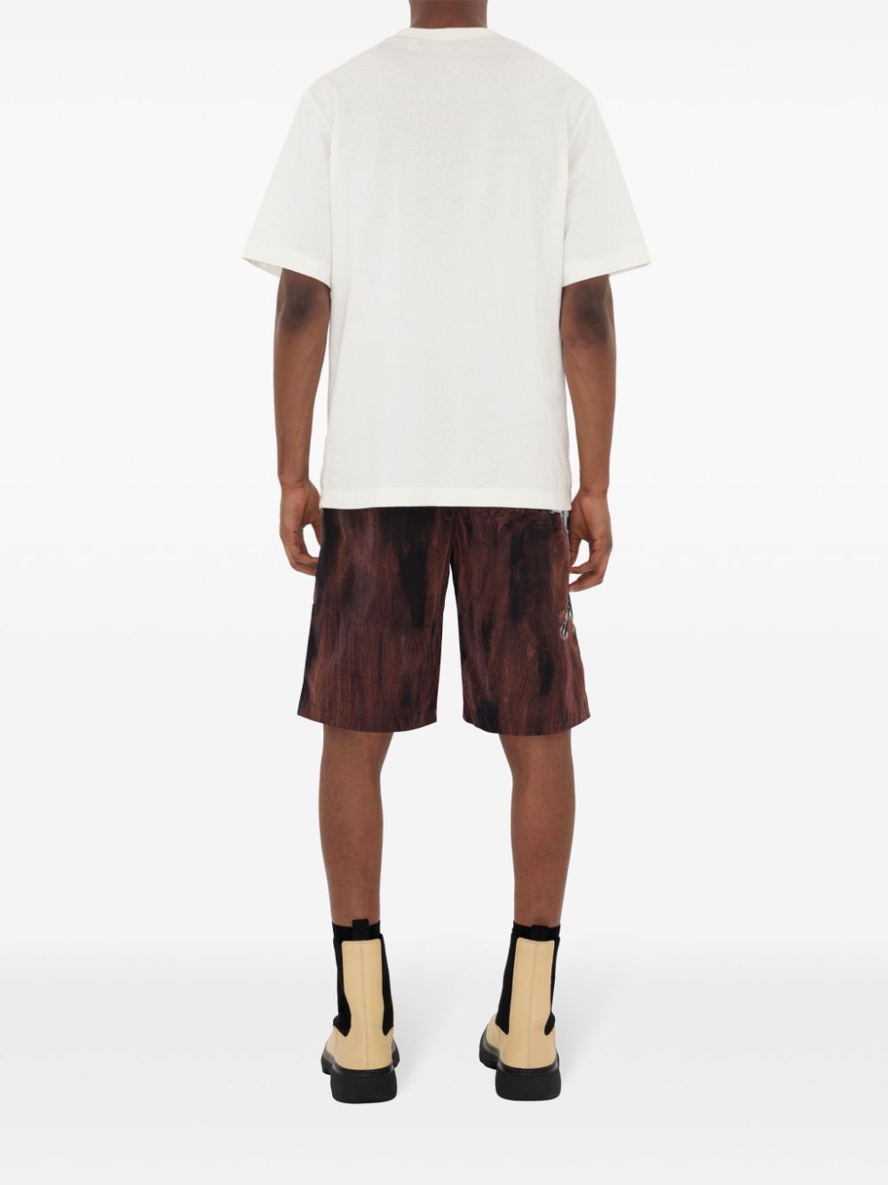 Shop Burberry Swan Deck Shorts In Brown