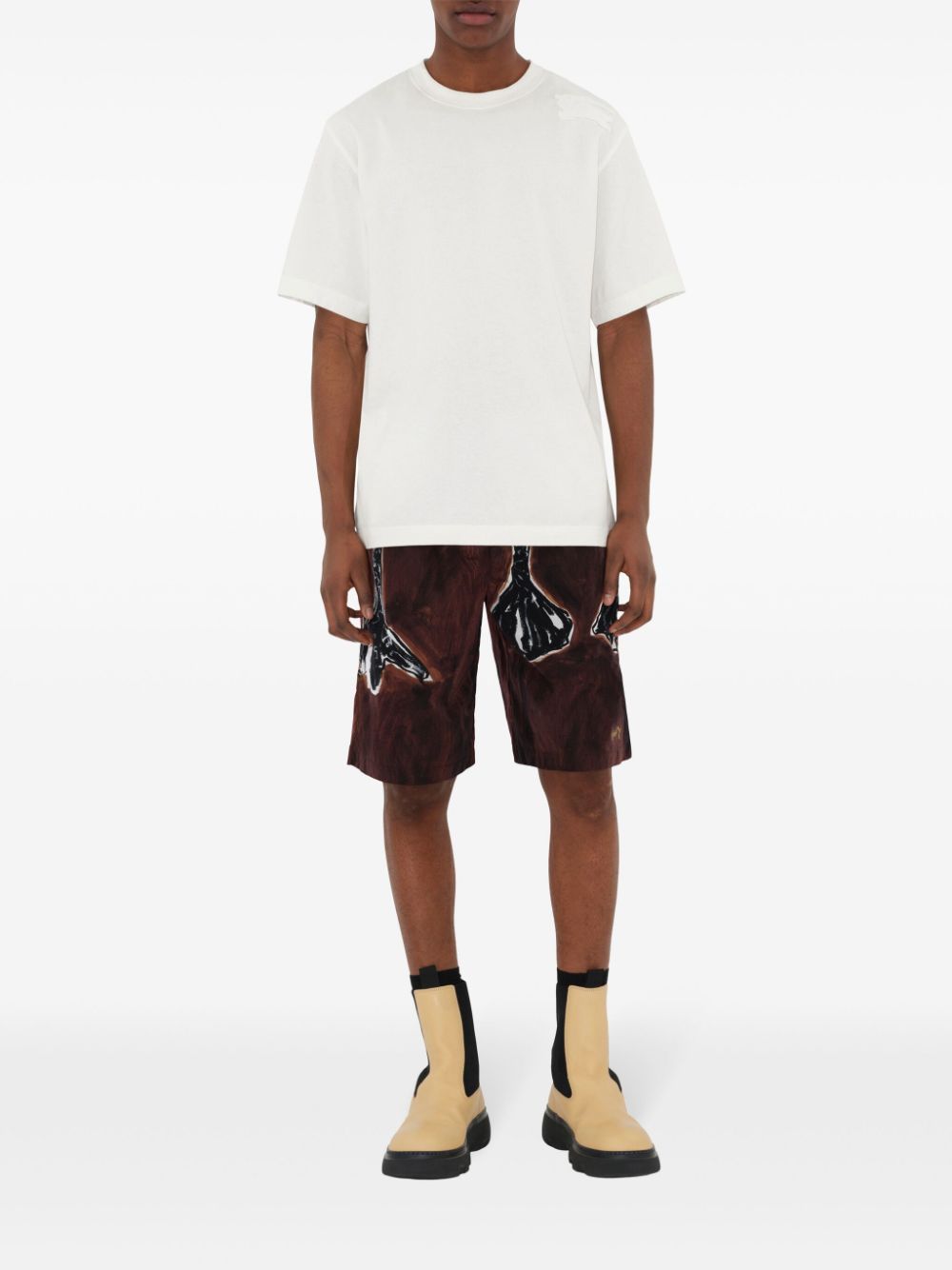 Shop Burberry Swan Deck Shorts In Brown